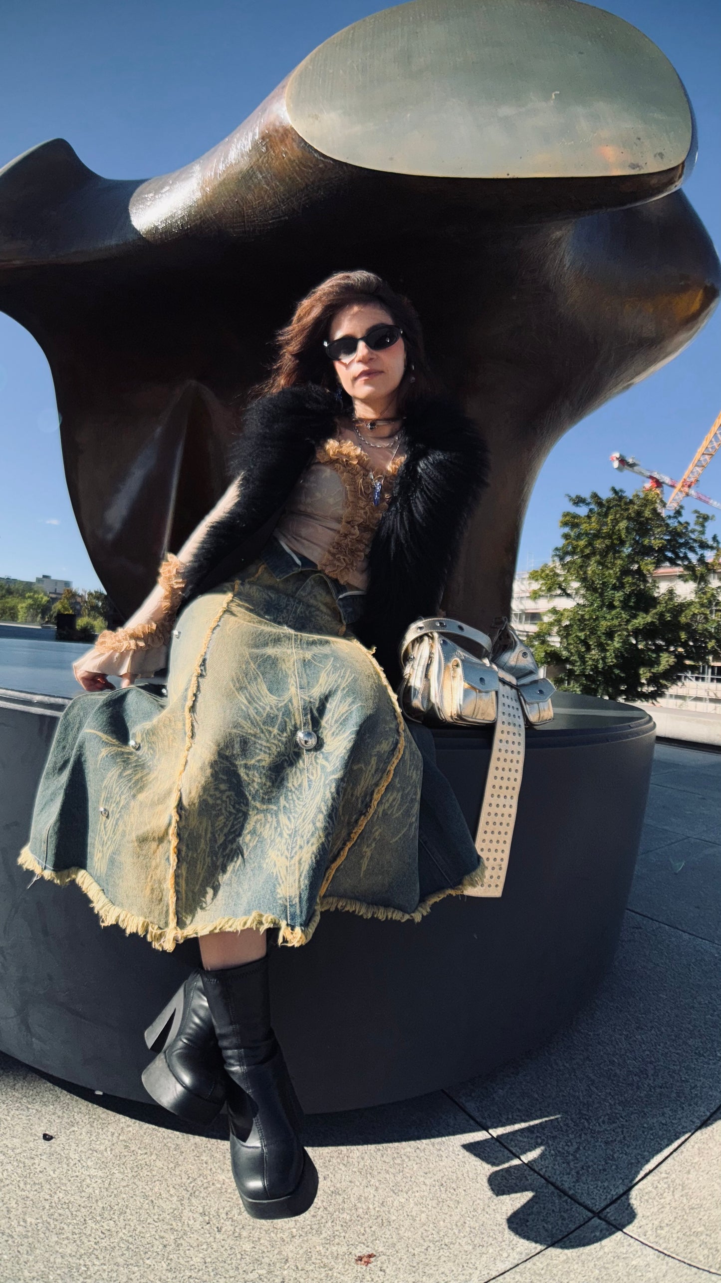 Elyoya Denim Maxi Skirt
