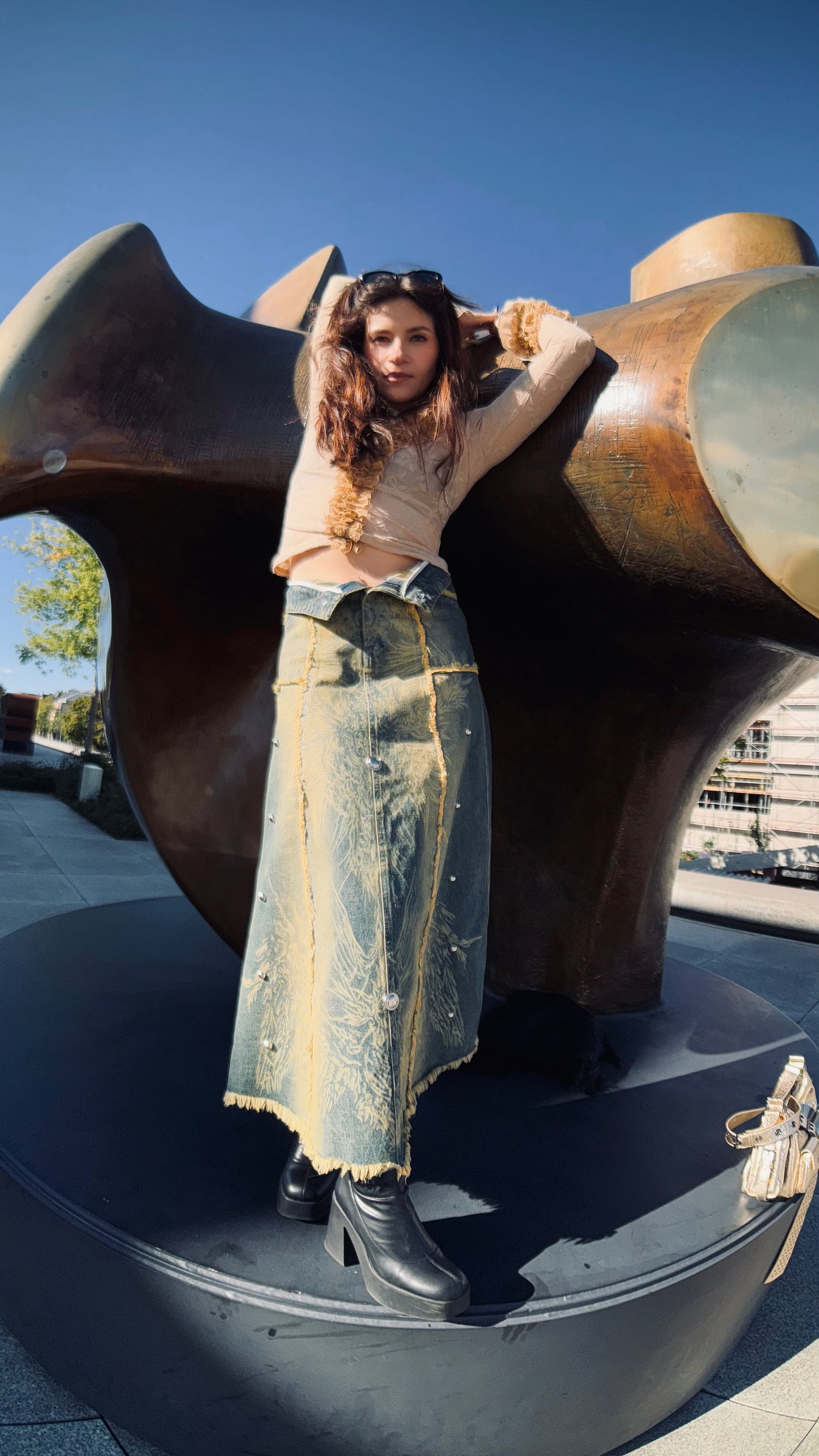 Elyoya Denim Maxi Skirt