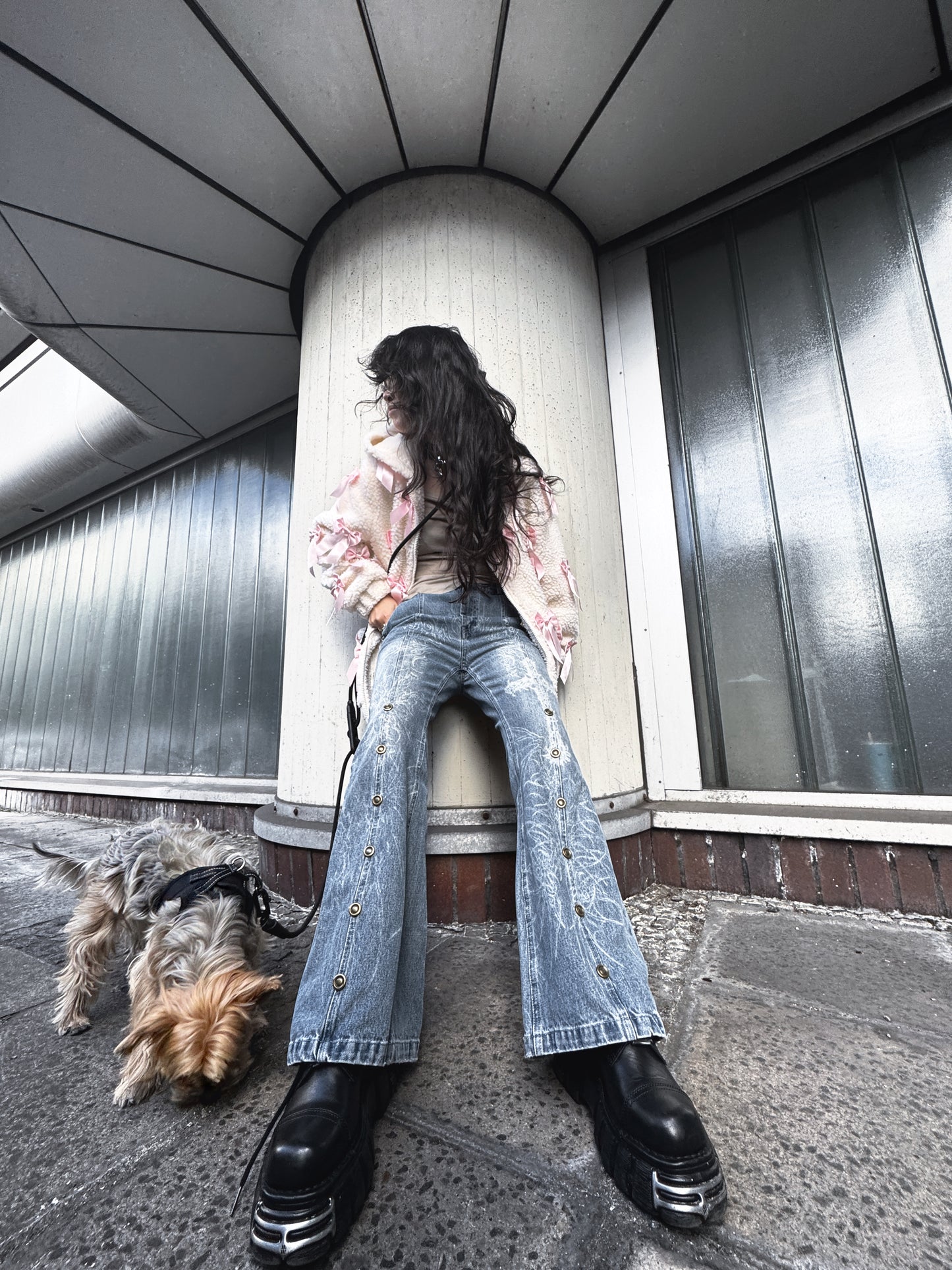 Elyoya Dragon Cross Flare Pants