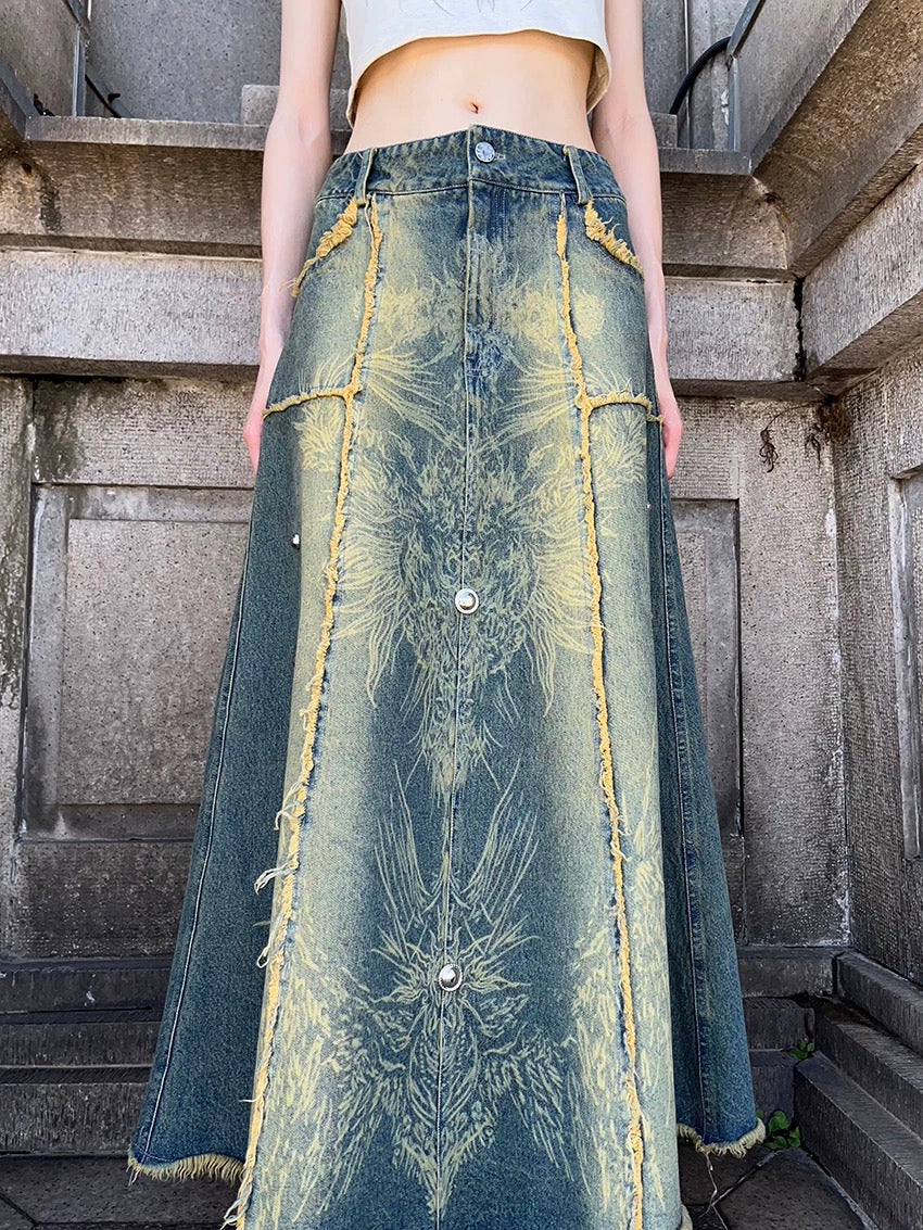 Elyoya Denim Maxi Skirt