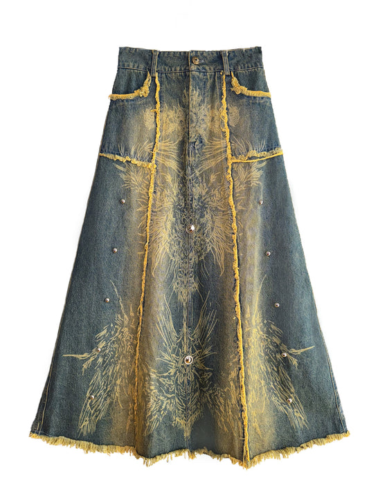 Elyoya Denim Maxi Skirt